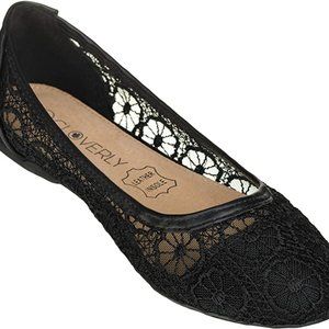 COPY - CLOVERLY New Sz 7.5, Black crochet flat shoes